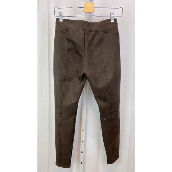 SPANX  Petite S PS Faux Suede Leggings 20322Q Seamed Slimming Stretch Brown - Picture 2 of 9